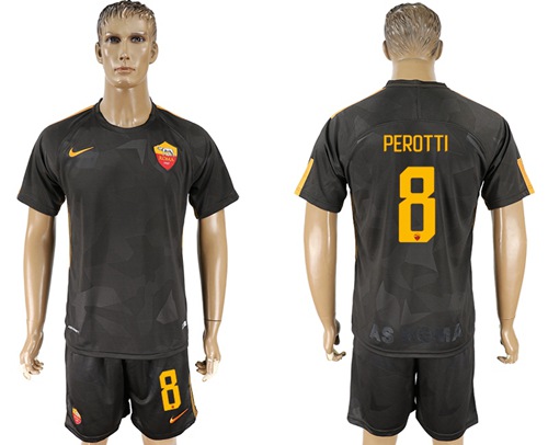 Roma #8 Perotti Sec Away Soccer Club Jersey
